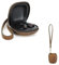 Hiram Custodia in pelle per auricolari antiurto in vera pelle per Beats Fit Pro custodia protettiva per cuffie wireless con porta di ricarica e cinturino da polso (marrone)