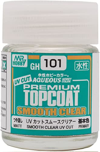 GSI Creos GH101 Water-Based Hobby Color, Premium Top Coat, UV Protection, Smooth Clear, Matte, 0.6 fl oz (18 ml), Model Paint