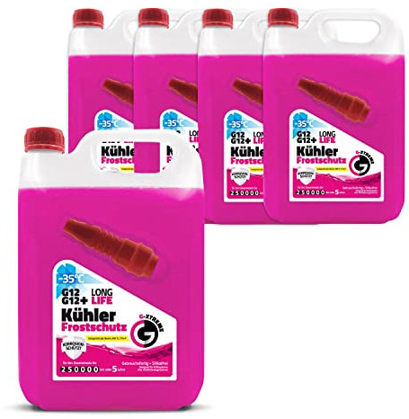 Gamix Hochwertige Autochemikalien | Kühlerfrostschutz G12 / G12+ | Kühlflüssigkeit 5 Jahre bis -35°C | Gebrauchsfertig Kühlmittel Auto | 4 x 5L