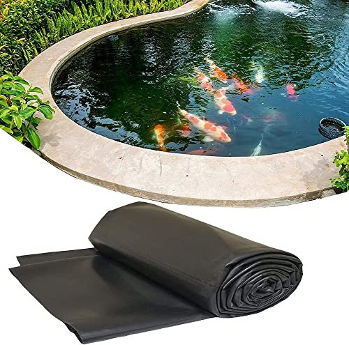 YOEBI Wasserdicht Teichfolie 3X3m 2X4m 4X5m 8X10m, Schwarz Flexible Membran Teichfolien Für Fischteiche, Bachläufe, Springbrunnen Und Wassergarten,9 * 10m
