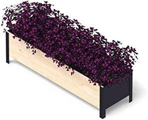 Upyard Holz Hochbeet für Garten, Terrasse und Balkon - Blumenkasten mit Innenvlies und wasserdichter Kunststoffeinlage - Pflanzkasten für Innen- und Außenbereich, 118x36x32, Natur