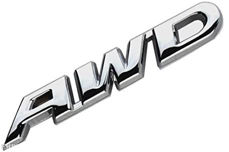 1 x 3D Metall AWD Logo Emblem Heckklappe Seitenaufkleber Abzeichen Auto Aufkleber Abzeichen für 4 Radantrieb SUV Off Road Heckklappe (Silber)
