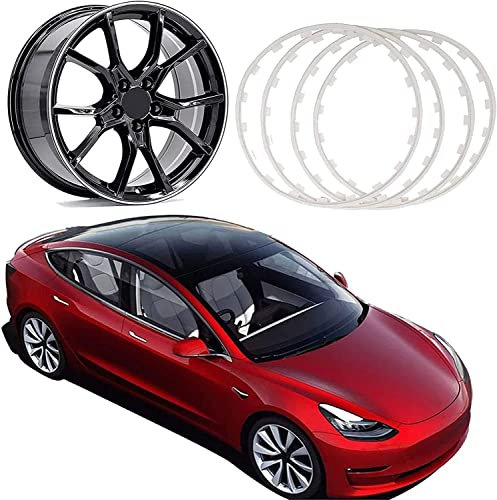 HACSYP Legierungsschutz, Felgenschutz, 4-teiliges Radform-Anti-Kratz-Kit zur Vermeidung von Bordsteinausschlägen, kompatibel mit Audi Ford Toyota – einfache Installation (Color : White, Size : 19in)