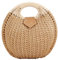Jeshowmen Sac à main pour femme - En paille - En forme de coquillage - Avec fente pour portefeuille, marron, Lot de 2