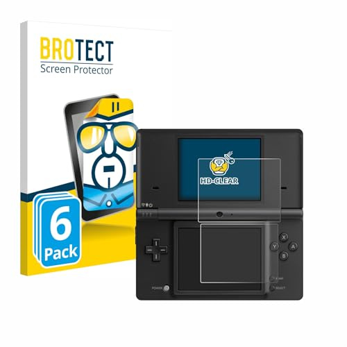 BROTECT Schutzfolie für Nintendo DSi | 6 Stück Transparenter Displayschutz Made in Germany Klare Displayschutz-Folie Clear Einfache Montage Case-Friendly