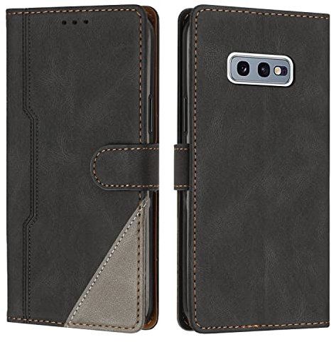 Radoo Kompatibel mit Samsung Galaxy S10E Hülle, PU Leder Handyhülle [Stand Feature] [Kartenfachr] [Magnetic Closure Snap] Schutzhülle Klappbar Flip Case Cover für Samsung Galaxy S10E (Schwarz)