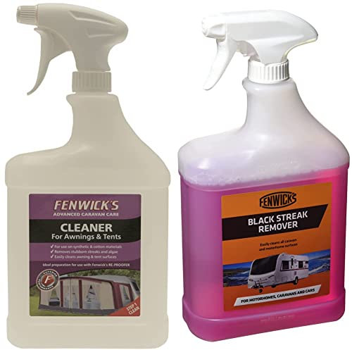 Fenwicks 1820 Awning and Tent Cleaner - Off-White, 1 Litre & 0038C Streak Remover - Transparent, 1 Litres