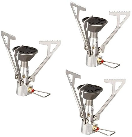 Toddmomy Lot de 3 Mini-réchauds de Camping à Gaz Portables en Acier Inoxydable Puissance de 2 000 w Capacité Débullition de 1 l Cuisson Rapide Et Sûre