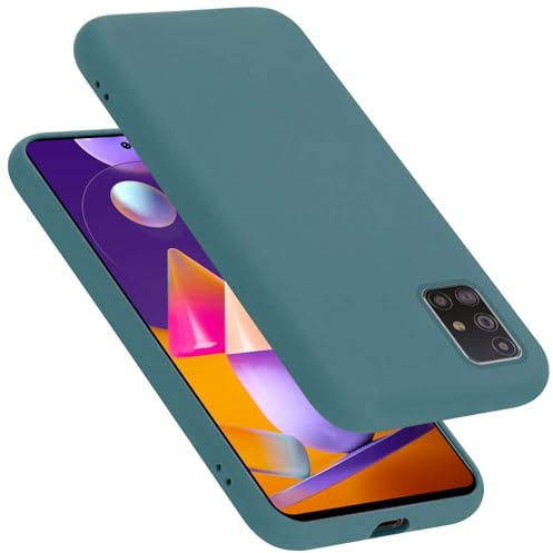 Cadorabo cover compatibile con Samsung Galaxy M31s, cover in silicone liquido per Galaxy M31s, custodia in silicone, resistente ai graffi e agli urti sottile cover protettiva - LIQUID VERDE