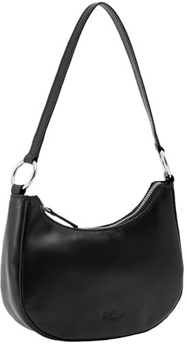 Gusti Umhängetasche Leder - Kylie Damen Handtasche Schultertasche kleine Tasche Stadttasche Ledertasche Vintage Schwarz Leder