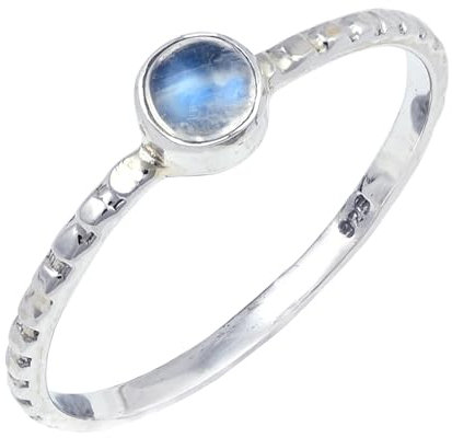 JEWELFORCE Regenbogenmondstein-Edelstein-Bandring, 925er-Sterlingsilber, Bandring für Männer und Frauen, Bandring in allen Größen, Geschenkartikel, Schmuck JSR-128F_57 (18.1)