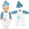 Ezydka Kleidung Outfits für Baby Puppen 35-43 cm Puppenkleidung Kleidung Bekleidung Outfits Puppenzubehör Geschenke für Mädchen Jungen, 3 Farben (Weiß und Grün)