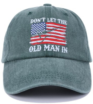 FRGITYGIFT Old Man Cap Don't let The Old Man in Baseballmützen, amerikanische Flagge, lustige Hüte für Männer und Frauen, Armeegrün