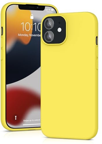 YATWIN Silicone Case for iPhone 12 Mini, Soft-Touch, Shockproof, DustProof, Antiskid Full Body Armour Phone Cover for Apple iPhone 12 Mini - Yellow