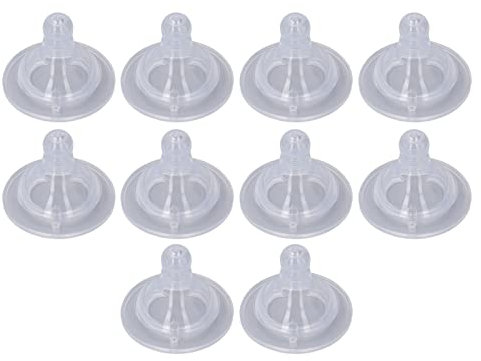 Akozon Infant Nipples, Silicone Feeding Nipples for 0 to 6 Months Old Baby Baby 10pcs Bottle Replacement