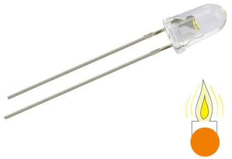 LED 5 mm, orange, Flacker-LED, 10er Set