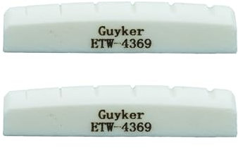 Guyker ETW-4369 Gitarrenknochensattel, 43 mm, vorgeschlitzte Knochenmuttern für 6 Saiten, Les Paul Style, E-Gitarre, Ersatzteile, Zubehör, 43 mm x 6 mm x 9 mm, Weiß, 2 Stück