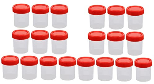 Behälter Stuhlprobe 20 Stk Probenbecher Urinbecher Experiment Urinsammelbecher Fläschchen Becher Für Urintests Testen Deckel Sauce Tassen Fluid Behälter Für Urinproben Reagenzglas Pp Rot