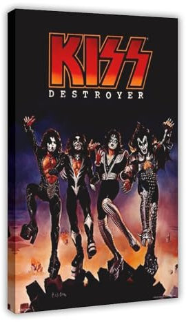 hlacr Leinwandposter Kiss Band Destroyer, Schlafzimmer, Dekoration, Landschaft, Büro, Raumdekoration, Geschenk, 20 x 30 cm