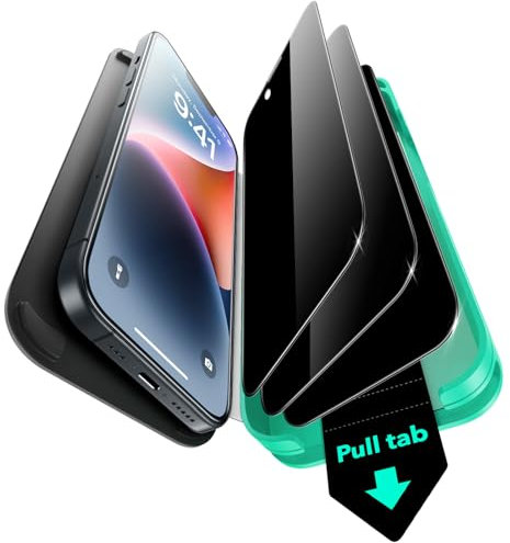 ESR für iPhone 14 Plus/iPhone 13 Pro Max für Panzerglas, Antispy Displayschutzfolie aus gehärtetem Glas 3 Stück, blasen staubfrei, gehärtetes Glas militärnorm Schutz, langlebig mit praktischem