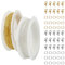 Gliederkette Gold Silber10m,Gliederkette Meterware 1,8 mm Schmuckherstellungsketten Edelstahl DIY Link Kette Halsketten mit 40 Karabinerverschlüssen und 100 Biegeringen,Schmuckherstellungszubehör