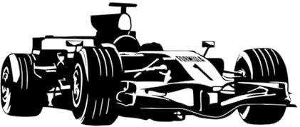 Formel 1 Rennwagen Garage Dekor Kinderzimmer Vinyl Wandtattoo Für Wandaufkleber für Babyzimmer Junge Wandbild-S-24x57cm-Black