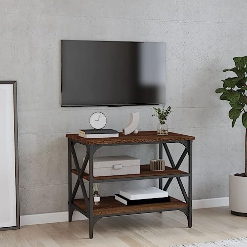 CKioict Mesita Auxiliar Salon Mesa Comedor pequeña Consola recibidor Mueble para TV Madera contrachapada marrón Roble 60x40x50 cm Adecuado para baño, Pasillo, Sala de Estar