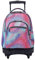 TOTTO - Mochila Escolar con Ruedas, Modelo Renglones, Capacidad 26,21 Litros, Bolsillo para PC 14, Bolsillo Botella, Correas en S para Mayor Comodidad, Resistente, Estampado Fritz Glitter