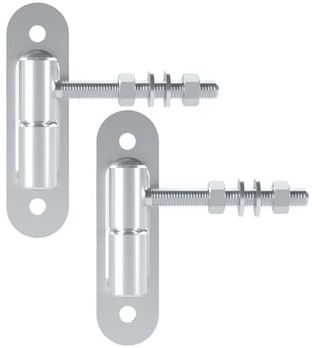 SOTECH 2 pièces gonds de porte Ø 24 mm M12 x 96 mm Charge admissible 150 kg/pièce avec plaque à visser acier galvanisé Paumelles de porte Paumelles de porte