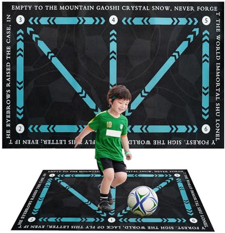 Fußball Trainingsmatte, 60 x 90cm Fußballmatte, Fußball Schritt Trainingsmatte, Stoßdämpfende Fussball Matte, Rutschfest Fussballmatte Training, Fussballmatte Training Ballkontrolle