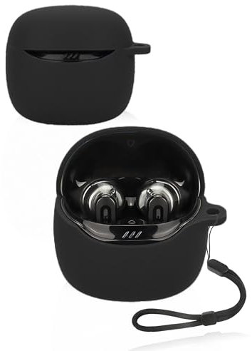 Protective cover for JBL Tune Flex 2 Wireles Bluetooth Earbuds,Soft Silicone Case with Waterproof, Shockproof & Scratch-resistant,ideal for Daily Protection,Black