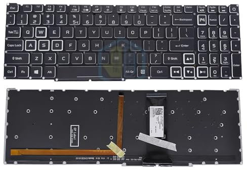 RTDPART Laptop RGB Backlit Keyboard For ACER Nitro 5 AN517-52 AN517-52-52T3 AN517-52-55AW AN517-52-7116 7335 7352 7981 English US Black Colourful Backlit New