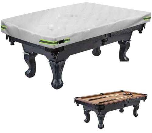 7ft Billardtisch Abdeckung, 600D Wasserdicht Staubdicht Winddicht Anti-UV Oxford Schutzhülle für Snookertisch Billardtisch Gartenmöbel Gartentisch