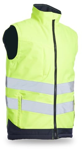Blackrock Warnweste, gepolstert, hohe Sichtbarkeit, für Herren und Damen, Uni, Fleece, Gillette, Arbeitskleidung, warm, wasserdicht, winddicht, gesteppt, Größe 6XL