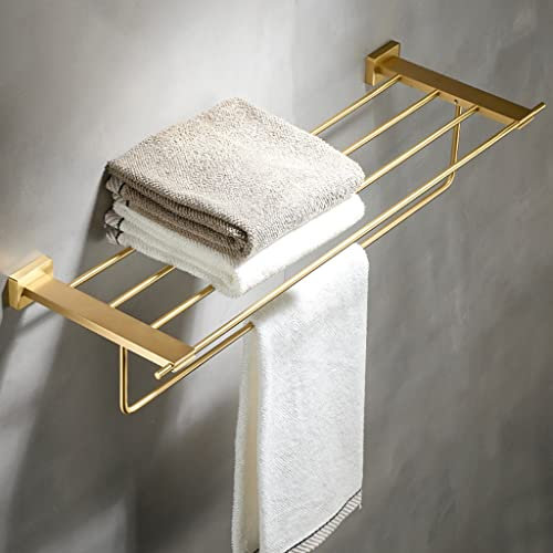 RUHEN Porte-Serviettes de Luxe Tout en cuivre léger, Barre Porte-Serviettes brossée, Porte-Papier Toilette, patère, kit d'accessoires de Salle de Bain à Montage Mural
