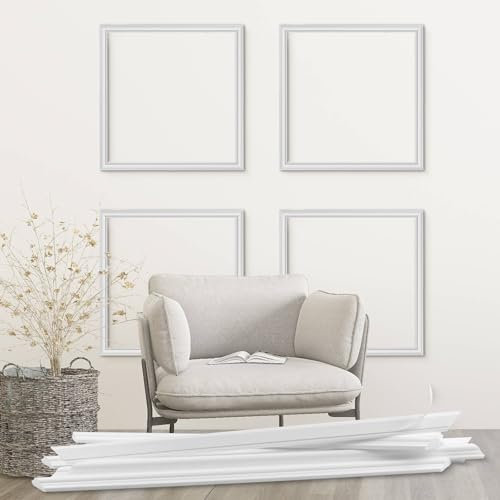 Peel and Stick Wall Molding Kit 4 Sets Wall Molding Kit Self-Adhesive Design for Interior Home Decorations Pre-Cut Wainscoting Panels