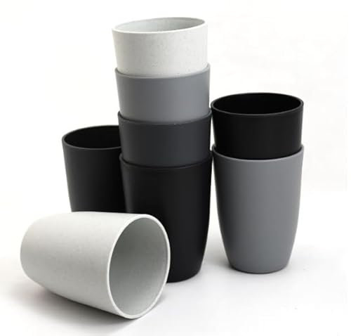 Lot de 4 gobelets à brosse à dents empilables en plastique portable de qualité alimentaire - En plastique anti-chute - Pour salle de bain, cuisine, pique-nique et voyage - 300 ml