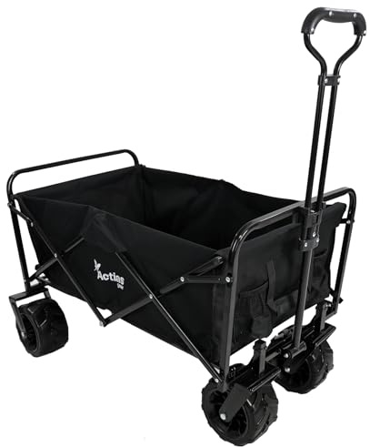 Actiasgear - Folding Festival & Beach Cart | Heavy Duty Utility Trolley | 80kg Load Capacity | Collapsible Outdoor Pull Cart