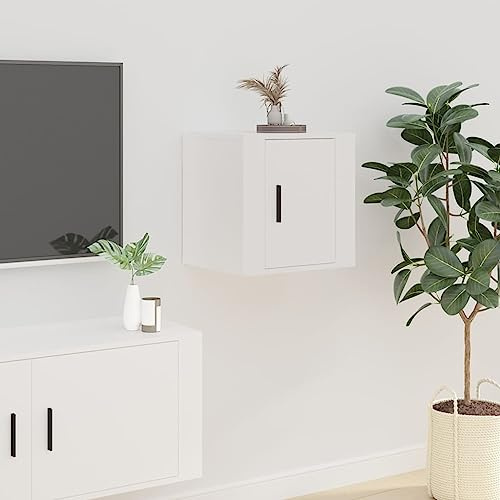 CFODOJ Home & Garden,Furniture Wall Mounted TV Cabinet White 40x34,5x40cm