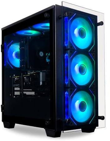 Stratos Micro Gaming Desktop PC - NVD GeForce RTX 5070 12GB, AMD Ryzen 7 5700X, 32GB DDR4 RAM, 2TB NVMe SSD, WLAN, Windows 11 Pro - Gamer Computer