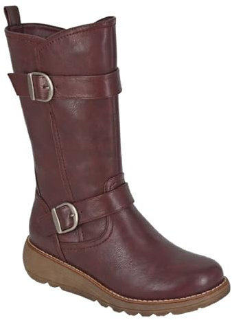Cipriata ARCISA L741 Ladies Faux Fur Warm Lining Twin Buckle Inside Zip Mid-Length Boot