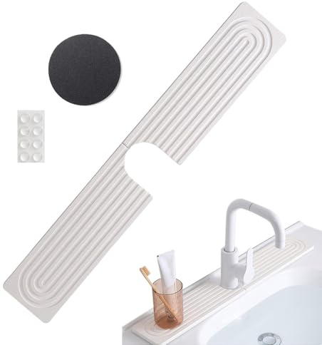Hogvinnatil Matte für Waschbeckenarmatur, Schutz aus Kieselstein für Waschbecken, auslaufsicher, saugfähig, für Wohnung, Bauernhof, Hotel, Restaurant