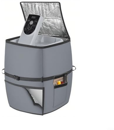 EffiFish Spa-Heizungspumpenabdeckung, wasserdicht, staubdicht, isoliert, Oxford-Stoff, Schutz mit Reißverschluss und Riemen, für Outdoor-Badewannenpumpe, 43 x 35 x 54 cm, Schwarz (C)