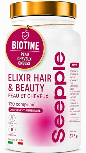 ELIXIR HAIR & BEAUTY – Integratore Alimentare con Biotina, Zinco, Silicio da Bamboo, Rame e Acido Folico per Capelli, Pelle e Unghie – 120 Capsule – Senza Glutine e Lattosio – Made in Italy