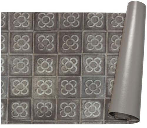 ANRO Küchenläufer Teppich Läufer Flur Küchenteppich rutschfest Küchenmatte PVC abwaschbar Flurläufer pflegeleicht Barcelona Blume 500 x 67 cm