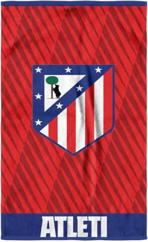 Kimbatex Textil Hogar Tienda Atlético de Madrid Toalla de Microfibra, Roja y Blanca, 70 x 140 cm, para Gimnasio, Playa o Uso Diario, Producto Oficial