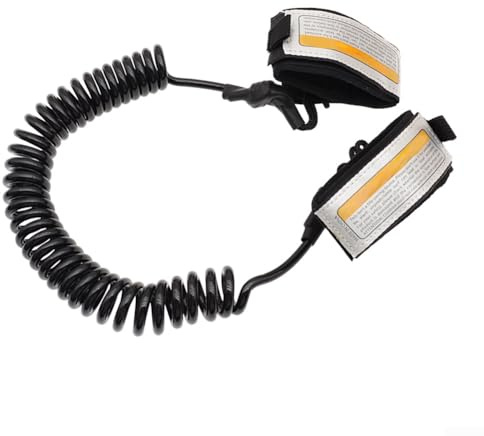 Posheliox Dragonne de plongée sous-marine, corde à ressort double connexion pour compagnon anti-perte, matériau en résine de caoutchouc souple, longueur extensible de 300 cm, noir