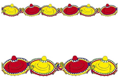 W WIDMANN MILANO Party Fashion 2165E - Girlande Sombrero, 3 m, Dekoration, Wanddekoration, Mottoparty, Karneval