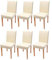 6er-Set Esszimmerstuhl Stuhl Küchenstuhl Littau - Kunstleder, Creme, helle Beine