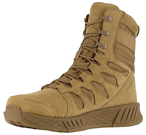 Reebok Floatride Energy Taktischer Sicherheitsschuh für Herren, 20,3 cm, taktischer Stiefel mit seitlichem Reißverschluss, Militär- und taktischer Stiefel, Coyote, 7